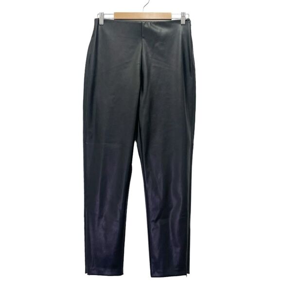 NWT Old Navy Extra High-Waisted Faux-Leather Zip Ankle Pants Black Size 12 NEW - Picture 2 of 13